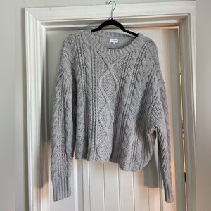 LA Hearts Violet Cable Knit Boxy Sweater